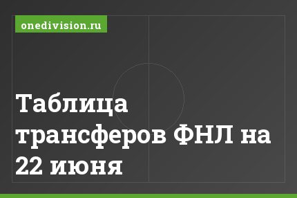 Таблица трансферов ФНЛ на 22 июня