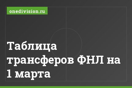 Таблица трансферов ФНЛ на 1 марта