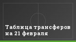 Таблица трансферов на 21 февраля