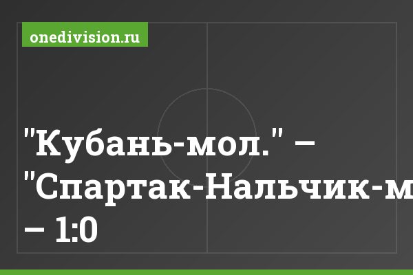"Кубань-мол." – "Спартак-Нальчик-мол." – 1:0 "Кубань-мол." – "Спартак-Нальчик-мол." – 1:0