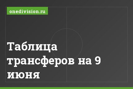 Таблица трансферов на 9 июня