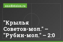 "Крылья Советов-мол." – "Рубин-мол." – 2:0