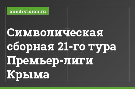 Символическая сборная 21-го тура Премьер-лиги Крыма