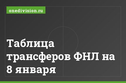 Таблица трансферов ФНЛ на 8 января