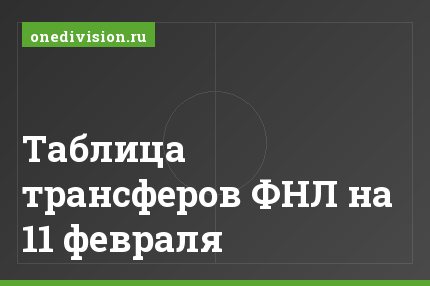 Таблица трансферов ФНЛ на 11 февраля