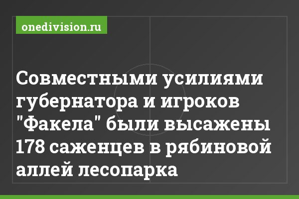 Совместными усилиями губернатора и игроков "Факела" были высажены 178 саженцев в рябиновой аллей лесопарка
