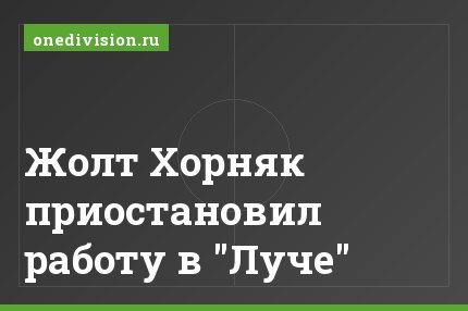 Жолт Хорняк приостановил работу в "Луче"