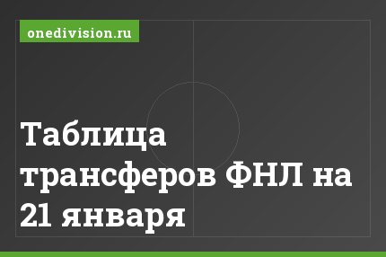 Таблица трансферов ФНЛ на 21 января
