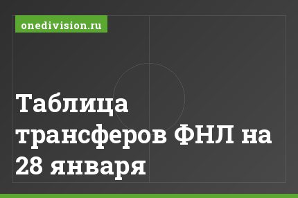 Таблица трансферов ФНЛ на 28 января