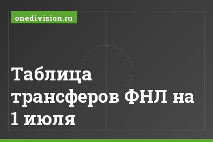 Таблица трансферов ФНЛ на 1 июля