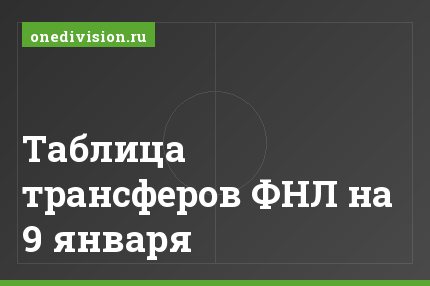 Таблица трансферов ФНЛ на 9 января