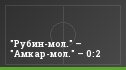 "Рубин-мол." – "Амкар-мол." – 0:2