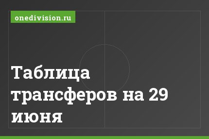 Таблица трансферов на 29 июня