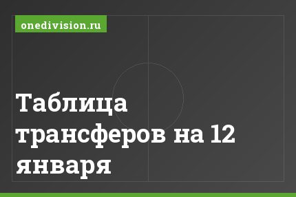 Таблица трансферов на 12 января