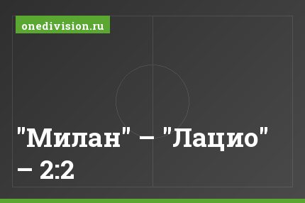 "Милан" – "Лацио" – 2:2
