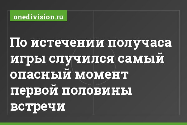 По истечении получаса игры случился самый опасный момент первой половины встречи