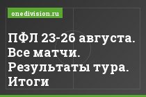 ПФЛ 23-26 августа. Все матчи. Результаты тура. Итоги