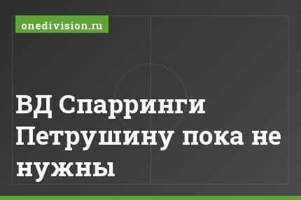 ВД Спарринги Петрушину пока не нужны