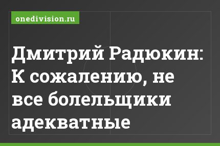 Дмитрий Радюкин: К сожалению, не все болельщики адекватные