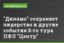 "Динамо" сохраняет лидерство и другие события 8-го тура ПФЛ "Центр"
