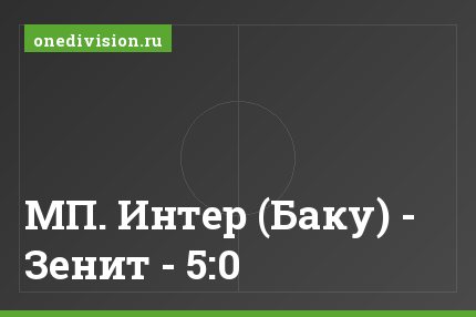МП. Интер (Баку) - Зенит - 5:0