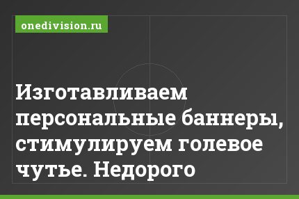 Изготавливаем персональные баннеры, стимулируем голевое чутье. Недорого.