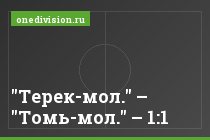 "Терек-мол." – "Томь-мол." – 1:1