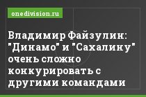 Владимир Файзулин: "Динамо" и "Сахалину" очень сложно конкурировать с другими командами