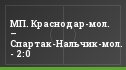 МП. Краснодар-мол. – Спартак-Нальчик-мол. - 2:0