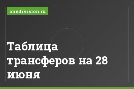 Таблица трансферов на 28 июня