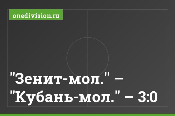 "Зенит-мол." – "Кубань-мол." – 3:0 "Зенит-мол." – "Кубань-мол." – 3:0