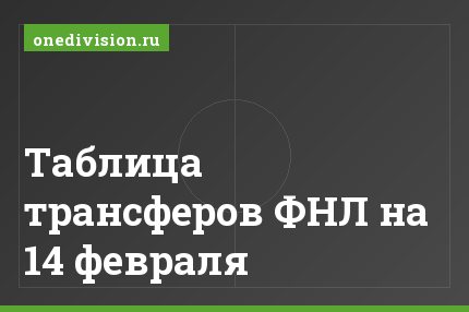 Таблица трансферов ФНЛ на 14 февраля