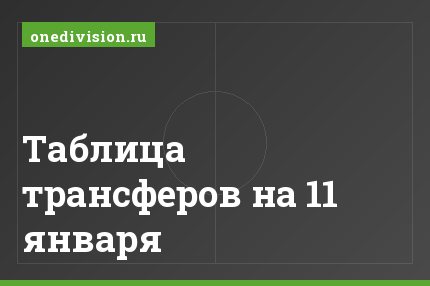 Таблица трансферов на 11 января