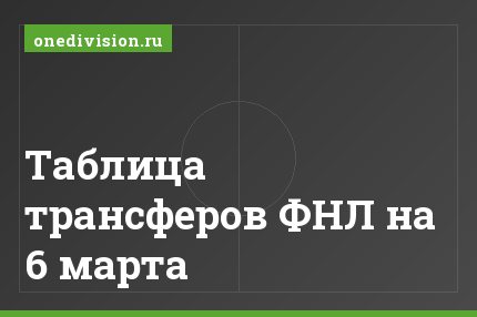Таблица трансферов ФНЛ на 6 марта