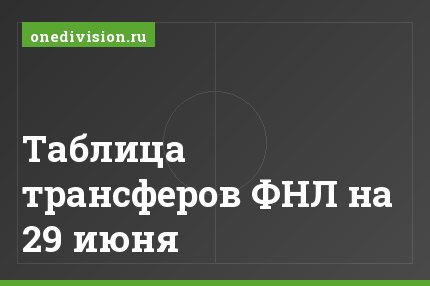 Таблица трансферов ФНЛ на 29 июня