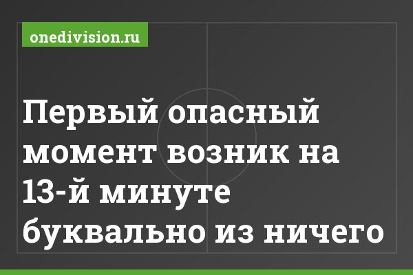 Первый опасный момент возник на 13-й минуте буквально из ничего