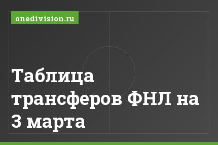 Таблица трансферов ФНЛ на 3 марта