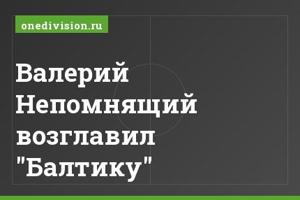 Валерий Непомнящий возглавил "Балтику"