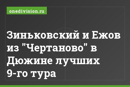 Зиньковский и Ежов из "Чертаново" в Дюжине лучших 9-го тура