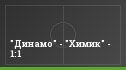 "Динамо" - "Химик" - 1:1