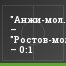 "Анжи-мол." – "Ростов-мол." – 0:1