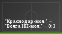 "Краснодар-мол." – "Волга НН-мол." – 0:3