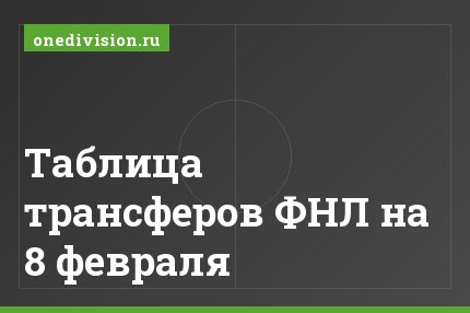 Таблица трансферов ФНЛ на 8 февраля