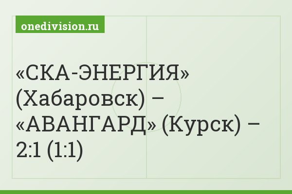 «СКА-ЭНЕРГИЯ» (Хабаровск) – «АВАНГАРД» (Курск) – 2:1 (1:1)