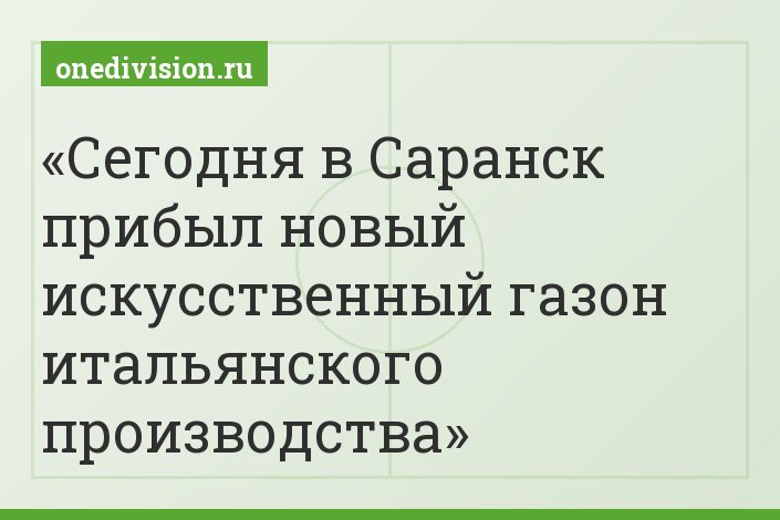 Сегодня в Саранск прибыл новый искусственный газон итальянского производства