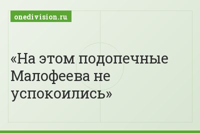 На этом подопечные Малофеева не успокоились