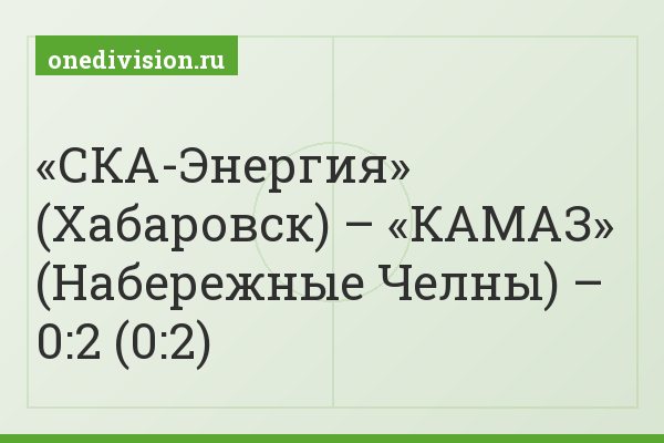 «СКА-Энергия» (Хабаровск) – «КАМАЗ» (Набережные Челны) – 0:2 (0:2)