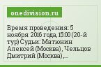 Время проведения: 5 ноября 2016 года, 15:00 (20-й тур) Судьи: Матюнин Алексей (Москва) , Чельцов Дмитрий (Москва) , Жвакин Дмитрий (Санкт-Петербург)…