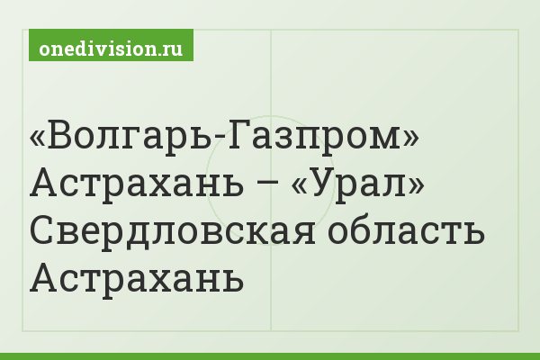 «Волгарь-Газпром» Астрахань – «Урал» Свердловская область Астрахань