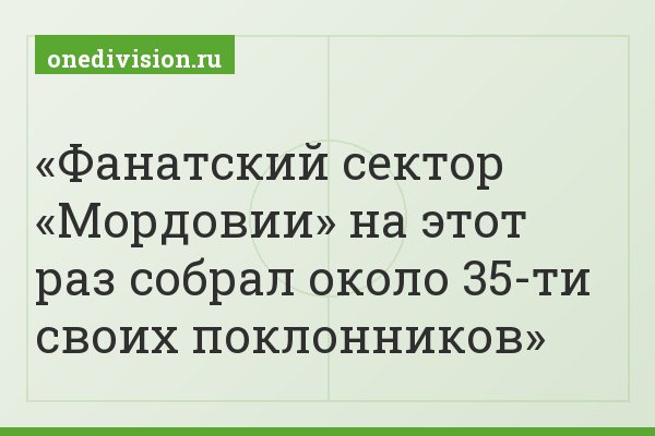 Фанатский сектор «Мордовии» на этот раз собрал около 35-ти своих поклонников